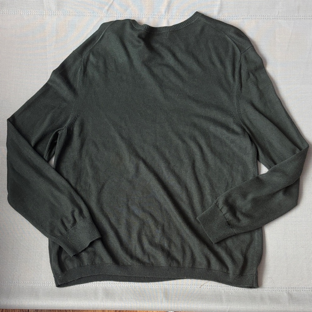 Banana Republic Dark Green V-Neck Sweater sz L SILK CASHMERE blend - Picture 5 of 5